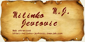 Milinko Jevtović vizit kartica